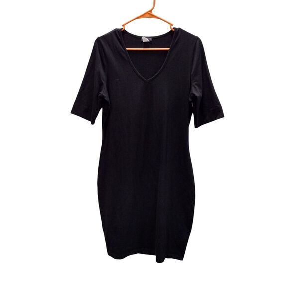 Venus Black plain chic Crew Neck Bodycon dress - Picture 1 of 6